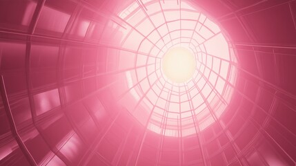 Fototapeta premium Abstract View Through a Pink Dome Structure