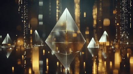Digital Pyramid in Futuristic Environment