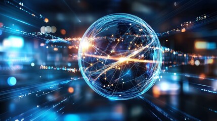 Fototapeta premium Digital Global Network Connection Concept