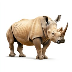 Obraz premium Majestic rhinoceros walking gracefully in natural habitat wildlife photography outdoor setting close-up view conservation awareness