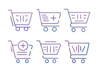 shopping cart icon set