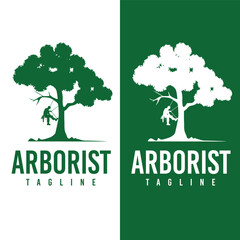 Arborist Tree Cutting Business logo design template.