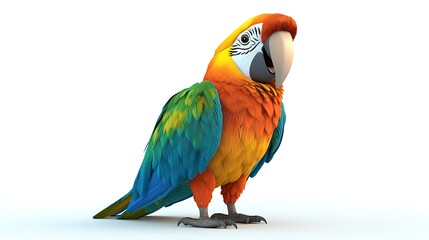 Fototapeta premium Colorful Macaw Parrot Tropical Bird D Render