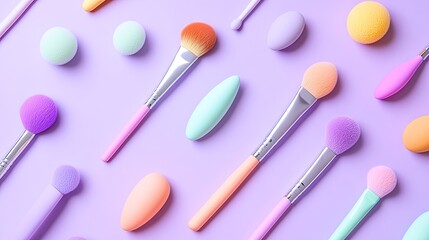 Makeup application tools home workspace product photography bright environment overhead view beauty essentials for everyone