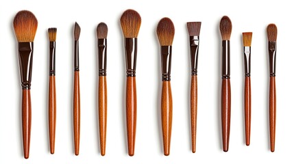 Fototapeta premium Artistic tools for makeup application studio product photography bright lighting close-up creative techniques
