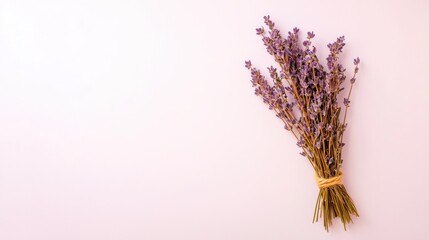 Fototapeta premium Dried lavender bouquet arrangement indoor setting floral decor minimalist style close-up view aromatherapy concept