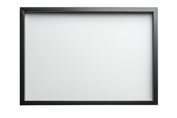 A sleek, black-framed picture frame with a blank white interior, perfect for displaying photos or artwork.