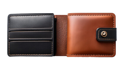 Premium Leather Wallet with Card Slots isolated on transparent background png
