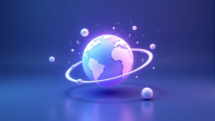 Fototapeta premium Minimalist Globe with Currency Symbols in Pastel Hues