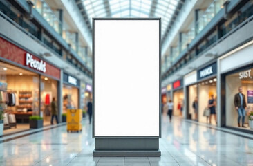 Light box blank mockup in the shopping center. Blank billboard mockup in the mall