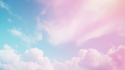 Dreamlike Dusk Skyscape with Soft Pastel Colors and Illuminated Clouds for Calming Visuals