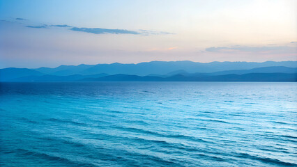 Fototapeta premium Seascape. Blue Ocean Panorama. 