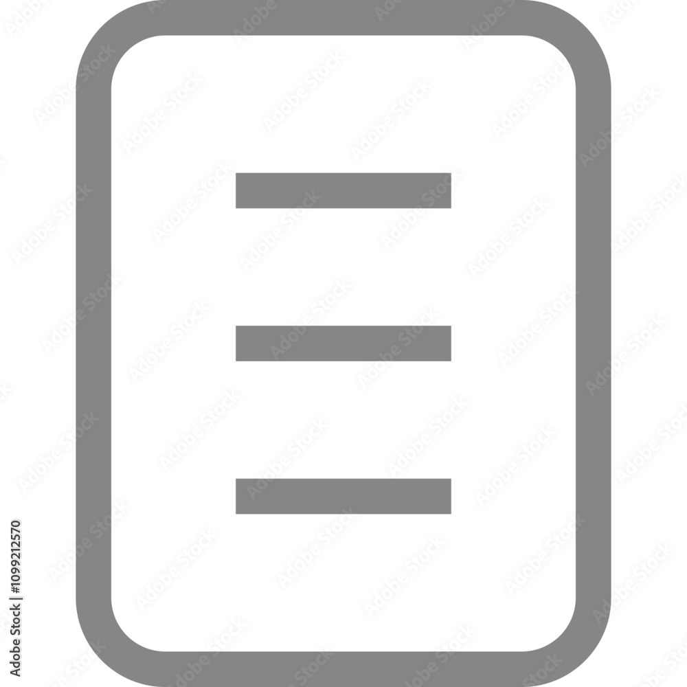 Poster simple gray document icon with horizontal lines representing content, suitable for minimalistic desi