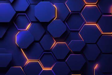 Obraz premium Glowing Hexagons