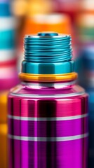 Close-up vibrant anodized aluminum part