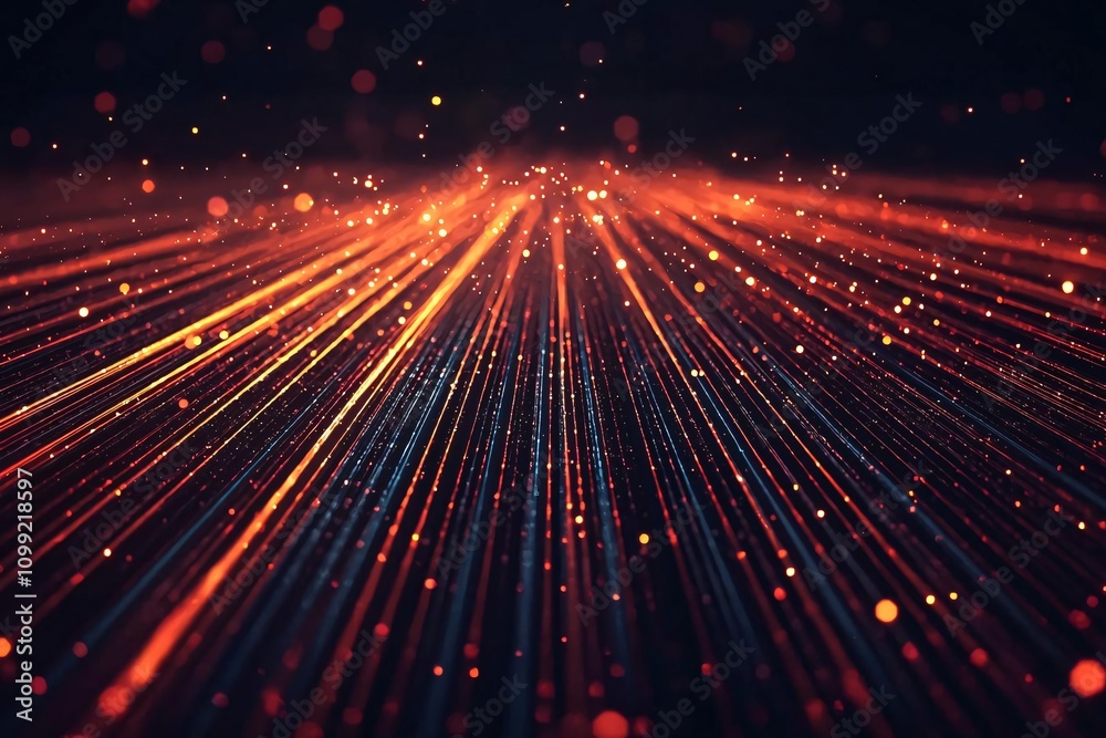 Poster abstract motion background with glowing lines and particles, creating a dynamic and futuristic visua
