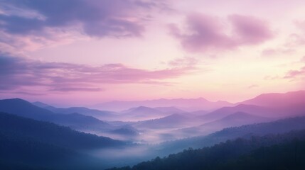 Obraz premium Serene Dusk Skyscape - Tranquil Horizon with Soft Gradients of Colors | Peaceful Visuals