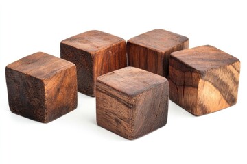 Blocks of wood isolated on white background,Strategy game as a business plan for team work 