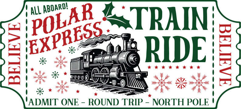 Polar Express svg, Christmas svg, Polar Express, Believe svg, train svg, north pole svg, Polar Express Ticket