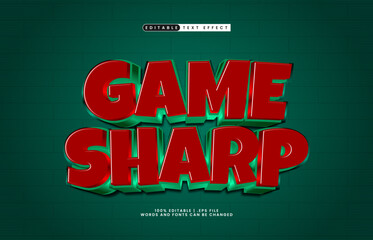 game sharp editable text effect with a game and happy text style