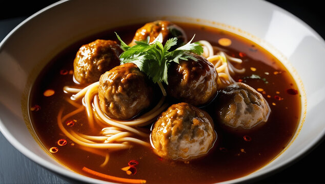 Spicy Meatball Noodle Soup: Spicy Meatball Noodle Soup for Flavor Lovers