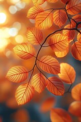 Vibrant Autumn Leaves in Soft Light