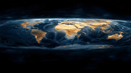 A global map hologram showcasing the projected effects of global warming over the next century providing a visualization of climate predictions and their potential impact on the world