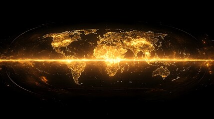 Holographic global map visualization showcasing the projected effects of climate change and global warming over the next century highlighting potential impacts on the environment weather patterns