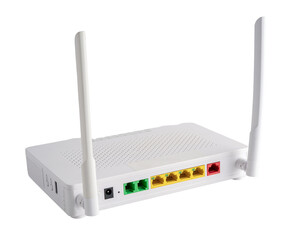 Wifi router isolated on white background.