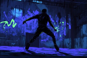 Dance in a Dark Warehouse with Glowing Sticks