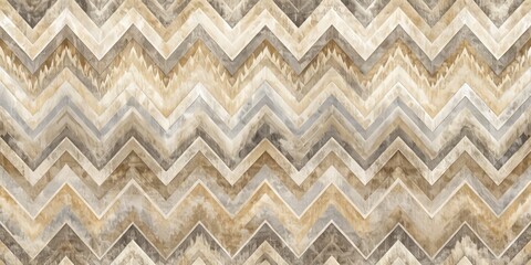 Naklejka premium Abstract Variegated Zigzag Motif Textured Distressed Background in Sand Linen Grey - Pattern for Creative Design and Textile Applications