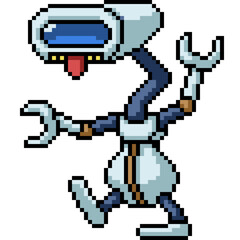pixel art of future alien robot