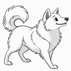 Obraz premium Cute and lovable Alaskan Malamute vector art illustration, perfect for pet-themed designs, prints, and creative projects.