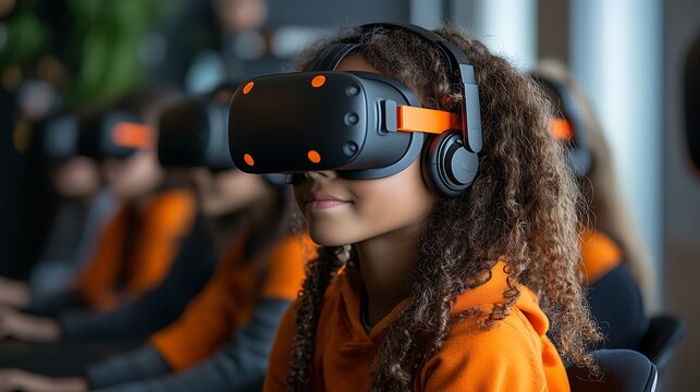 A high-tech community center promoting social inclusion with virtual reality workshops, 