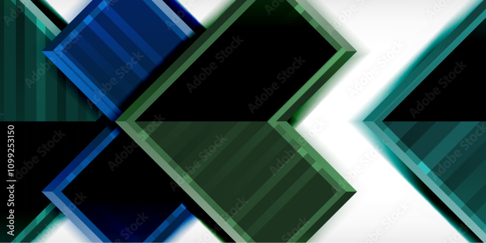Poster Arrow symbols created with 3d effects and line texture geometric abstract background
