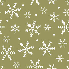 Winter seamless patterns with snowflakes