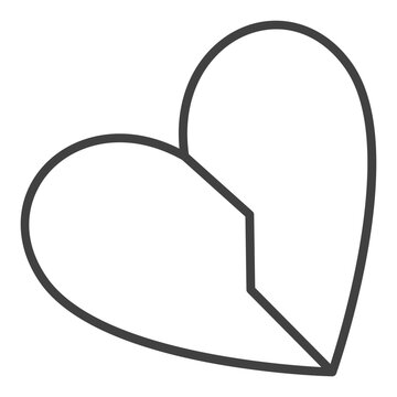 recommend clip art: Broken Heart vector Breakup line icon or sign