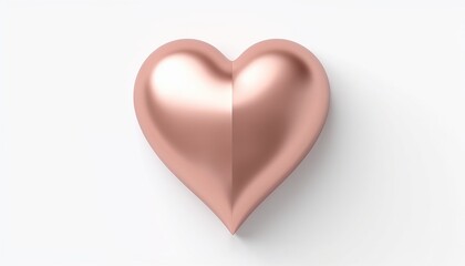 Obraz premium 3D rose gold heart shape, romantic mood, love symbol, minimalistic design