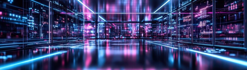 Fototapeta premium Dark Circuits: The Rhythmic Flow of Efficiency in Modern Technology