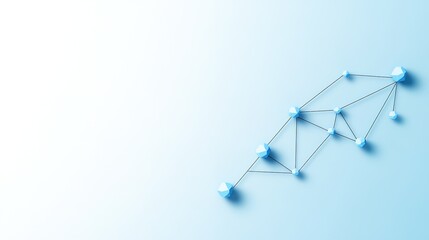 Abstract geometric shapes connected by lines on a soft gradient background, representing connections and relationships in a modern digital environment