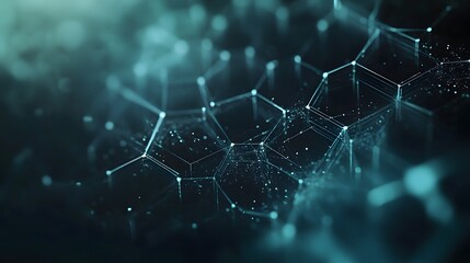 Obraz premium Abstract teal hexagonal network.