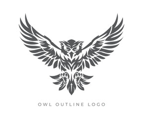 Obraz premium Flying Owl Vector Illustration. Emblem design