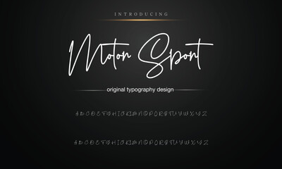 Hand drawn vector alphabet. signature script font. Elegant Signature Font. Best Alphabet Beautiful Calligraphy Signature Font lettering