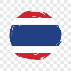 Thailand flag patriotic design with brush stroke isolated background. Vector