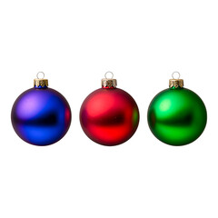 Obraz premium Colorful Christmas Ornaments in Blue, Red, and Green Shades
