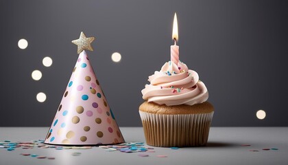 birthday cupcake with candle