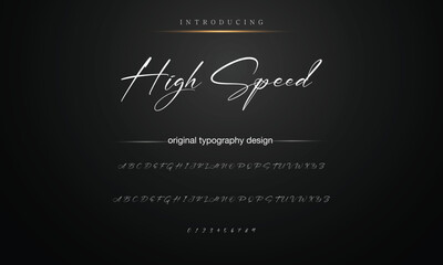 Hand drawn vector alphabet.signature script font. Elegant Signature Font. Best Alphabet Beautiful Calligraphy Signature Font lettering
