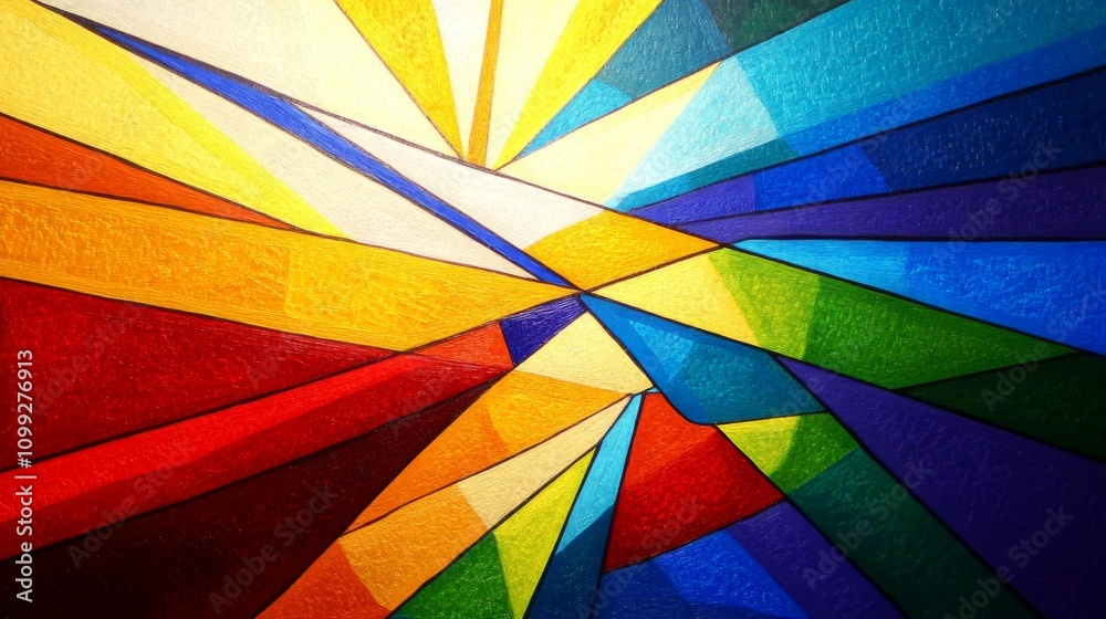 Aufkleber vibrant abstract geometric pattern in bold colors and shapes