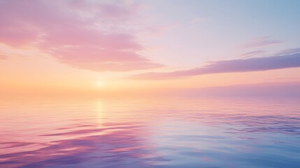 Fototapeta premium Pastel sunset over calm ocean water.