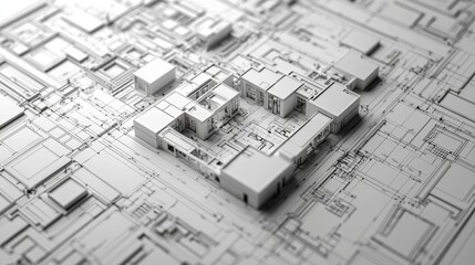 Fototapeta premium Detailed Blueprint for Modern Home Construction Design